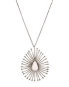 Rose Quartz Diamond-ray Pendant Necklace