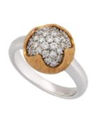 18k Two-tone Gold & Diamond Pave Ring,