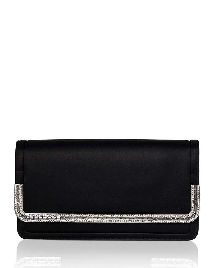 Lenox Satin Crystal-trim Clutch Bag