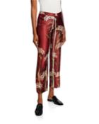 Landscape-print Cropped Pants