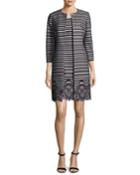 Striped A-line Dress W/ Matching Jacket