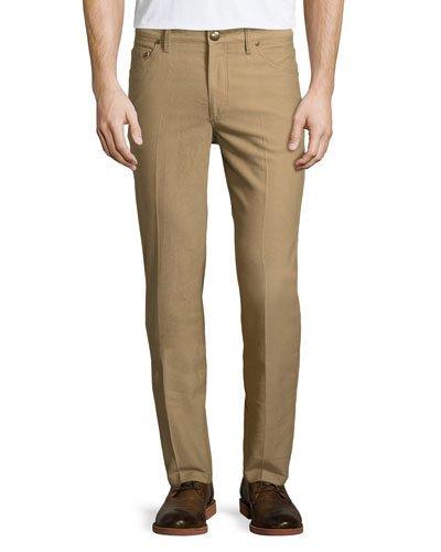 Soft Straight-leg Trousers, Tan