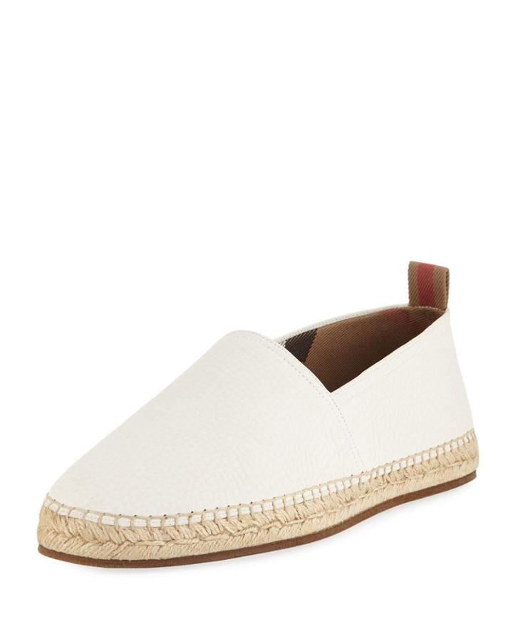 Men's Pebble Leather Slip-on Espadrille