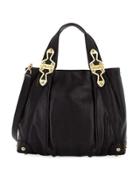 Joplin Leather Studded Tote Bag, Black