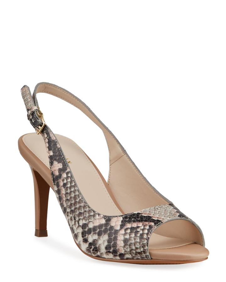 Maya Grand Python-print Slingback Pumps