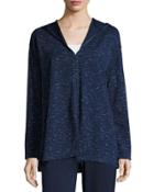 Space-dye Pullover Sweater, Navy/ivory