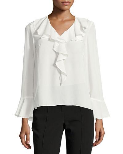 Long-sleeve Ruffled Blouse