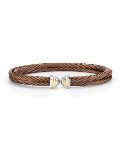 18k Split Cable Bangle Bracelet