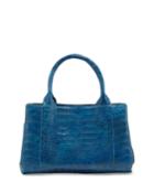 Nancy Gonzalez Crocodile Rectangle Tote Bag, Teal, Women's, Blue D72