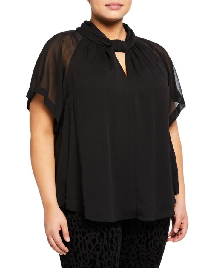 Kimono Relax-fit Flutter-sleeve Top,