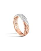 18k Rose Gold & Diamond Twist Ring,