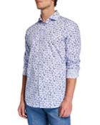 Men's Retro Floral Long-sleeve Cotton