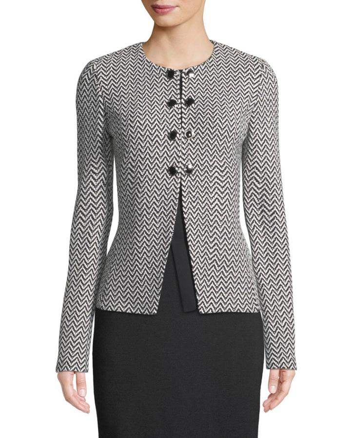 Mod Herringbone Knit Jacket