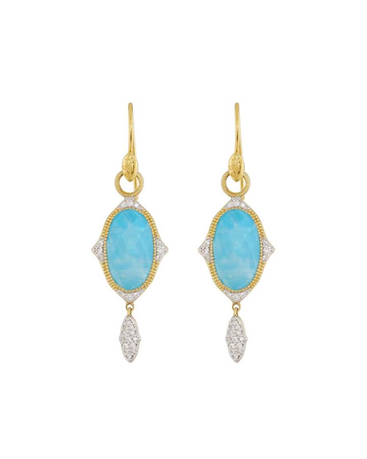 18k Moroccan Oval Drop Earrings
