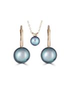 14k Pearl Earrings & Pendant Necklace