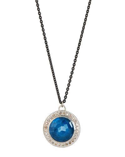 New World Round Triplet Drop Necklace W/ Diamonds