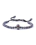 Men's Beaded Cord Bracelet W/ Red-eyed