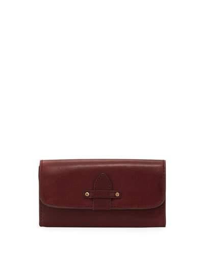 Casey Leather Flap Wallet, Wine