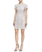 Short-sleeve Eyelet Dress, Optic White
