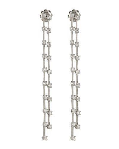 14k White Gold Double-dangle Diamond Earrings