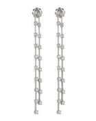 14k White Gold Double-dangle Diamond Earrings