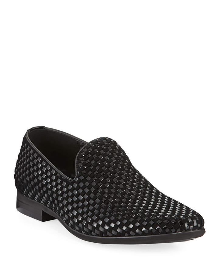 Men's Velvet Woven Leather