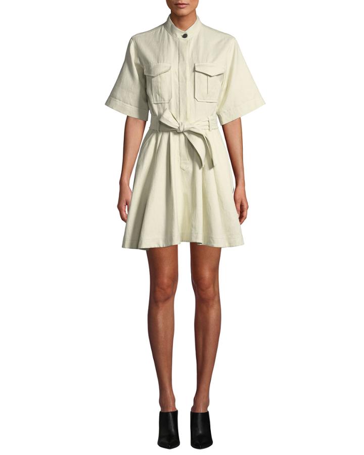 Bryn Short-sleeve Belted Dress