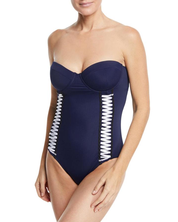 Lace-up Bustier One-piece