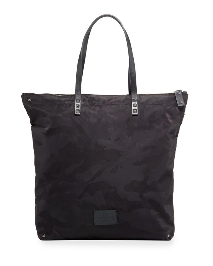 Men's Camo-print Nylon Tote Bag