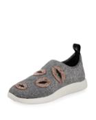 Glitter Stretch Trainer Sneakers With