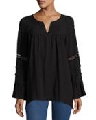 Anchorage Top With Lace Trim, Black