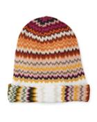 Zigzag Wool-blend Beanie Hat