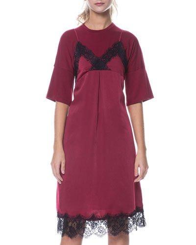 Satin Dress & Jersey Knit Tee Two-fer
