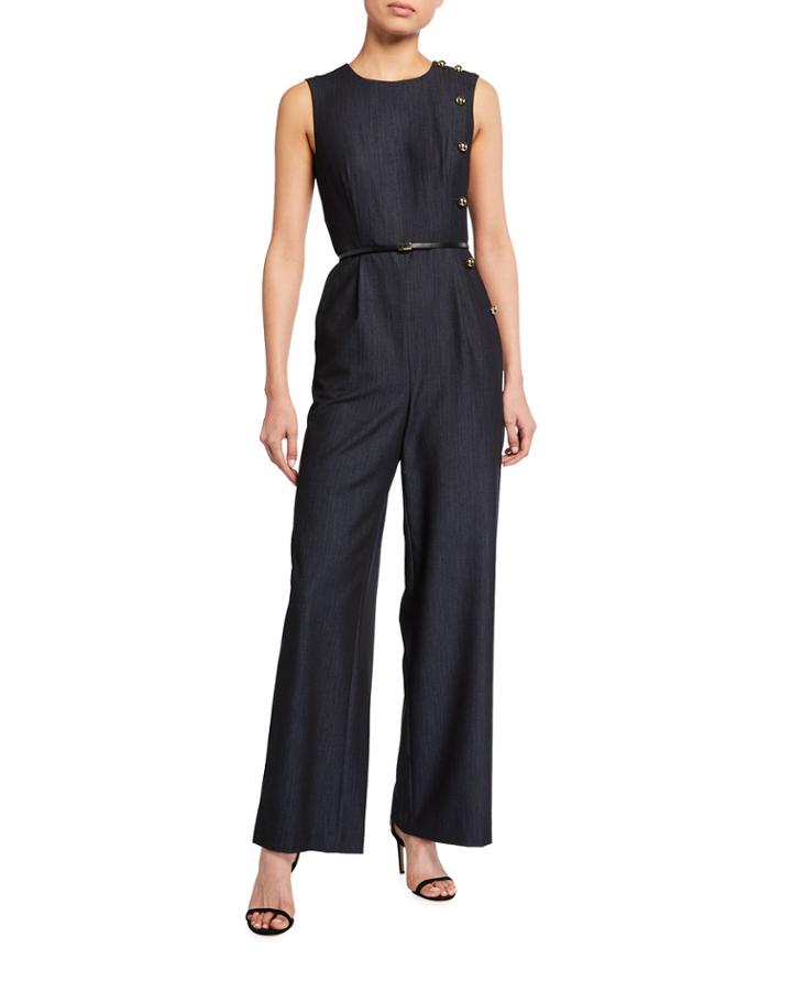 Sleeveless Denim Jumpsuit