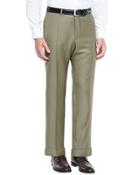 Wool-twill Trousers, Tan