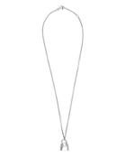 18k White Gold Bolide Bag Pendant Necklace W/ Diamonds