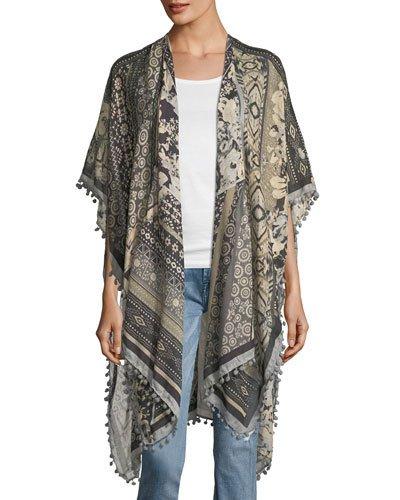 Floral Patchwork-print Ruana Wrap