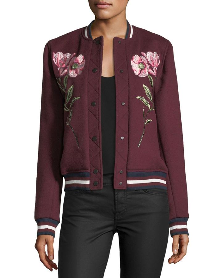Pacifico Embroidered Wool Varsity Jacket