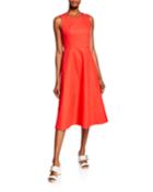 Scallop Cutout Sleeveless A-line