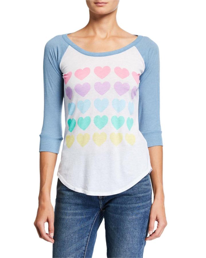 Pastel Hearts Baseball Tee
