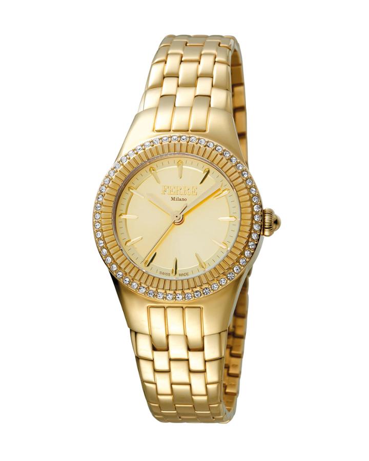 Women's 30mm Stainless Steel 3-hand Glitz Watch With Bracelet, Golden