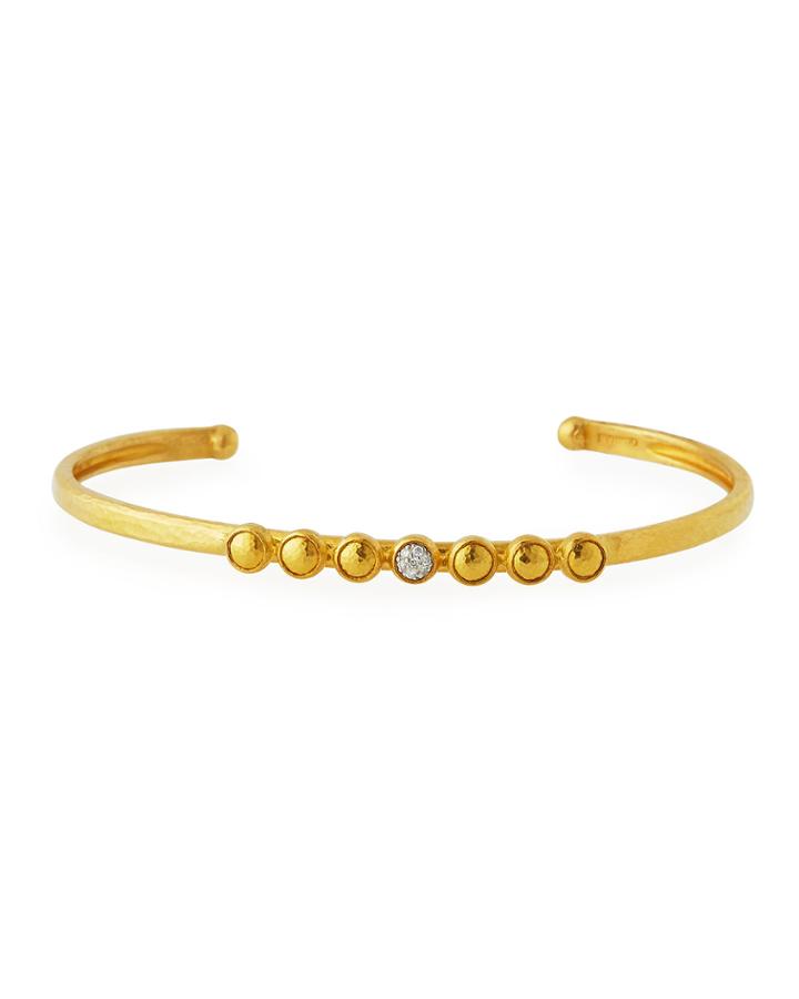 Amulet Pav&eacute; Oval Cuff Bracelet W/ Diamonds