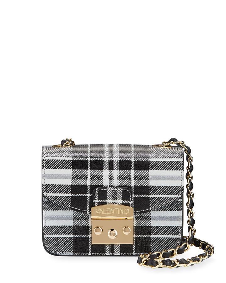 Bijou Plaid-printed Leather Crossbody Bag