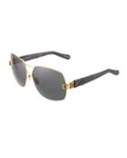 Oversized Square Snakeskin/acetate