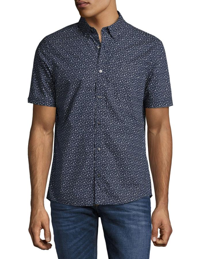 Otis Geo-print Slim-fit Short-sleeve