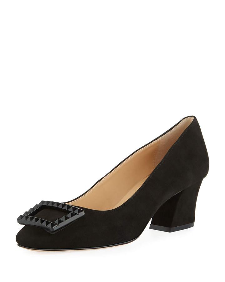 Desinata Suede Block-heel Pumps