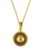 Celestial Moonlight 24k Black Diamond Pendant Necklace