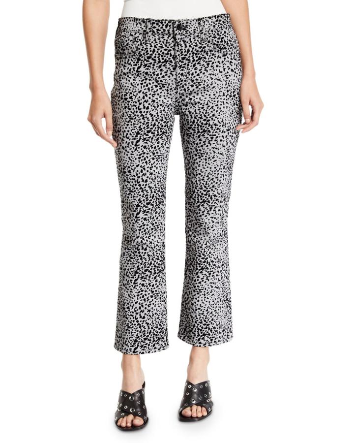 Hana High-rise Flare Cheetah-print Jeans