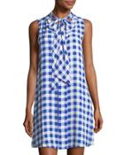 Garden Check Neck-tie Dress