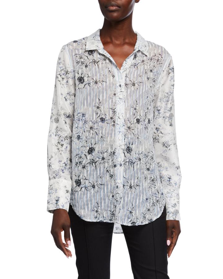Mixed Print Button Down